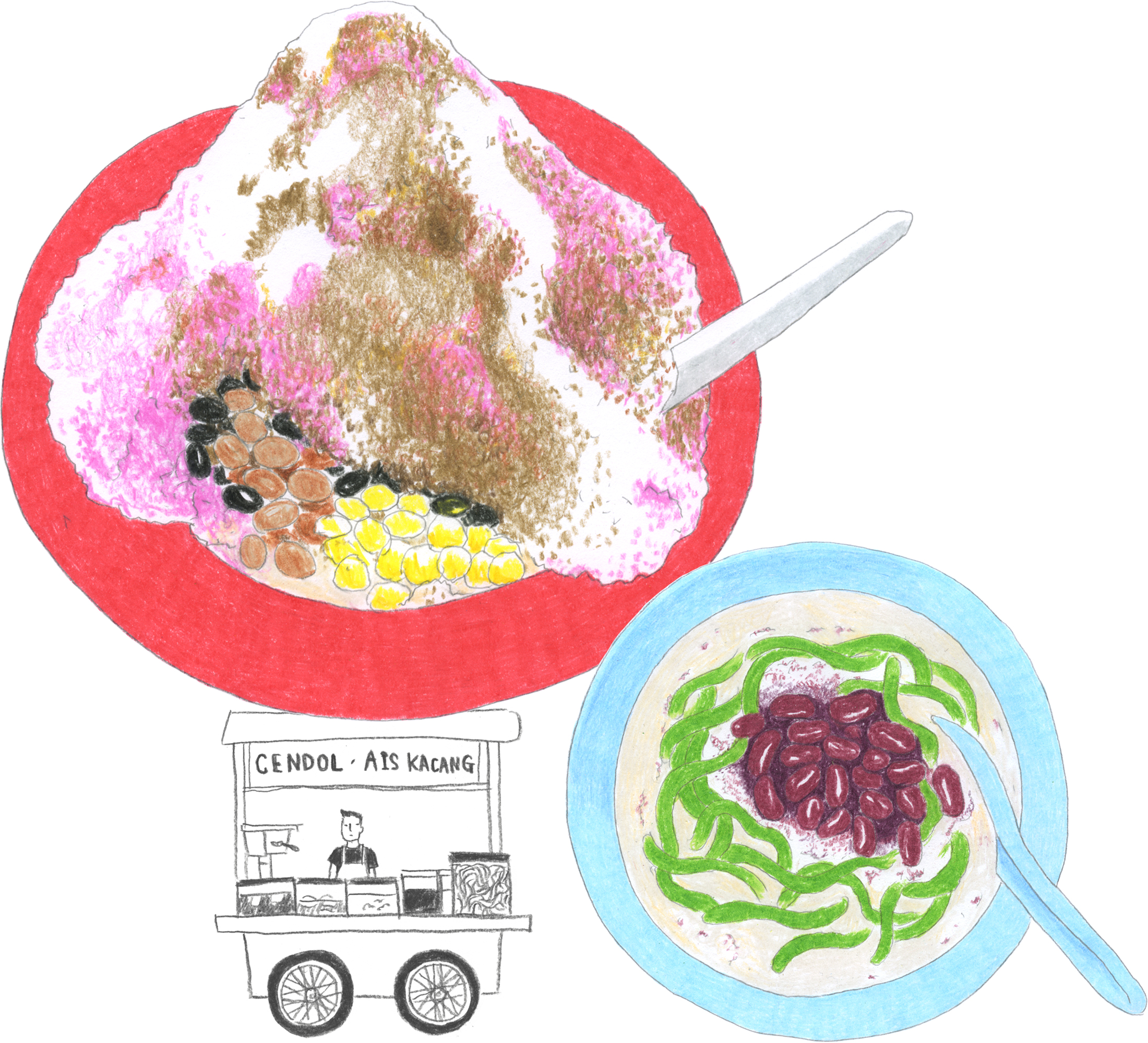 CENDOL & AIS KACANG / shaved ice dessert